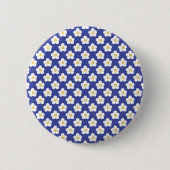 Bright Blue Floral Pattern Ronde Button 5,7 Cm (Voorkant)