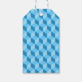 BRIGHT BLUE GEOMETRIC CUBE PATTERS CADEAULABEL (Voorkant)