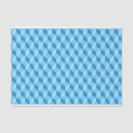 BRIGHT BLUE GEOMETRIC CUBE PATTERS TISSUEPAPIER