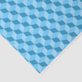 BRIGHT BLUE GEOMETRIC CUBE PATTERS TISSUEPAPIER (Detail)