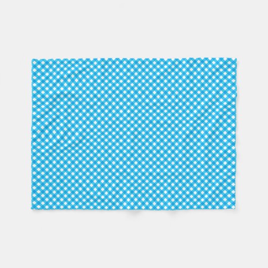 Bright Blue Gingham Pattern Fleece Deken (Voorkant (Horizontaal))