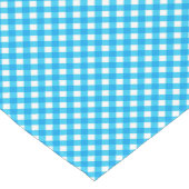 Bright Blue Gingham Pattern Korte Tafelloper (Hoek)