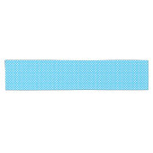 Bright Blue Gingham Pattern Korte Tafelloper (Horizontaal)