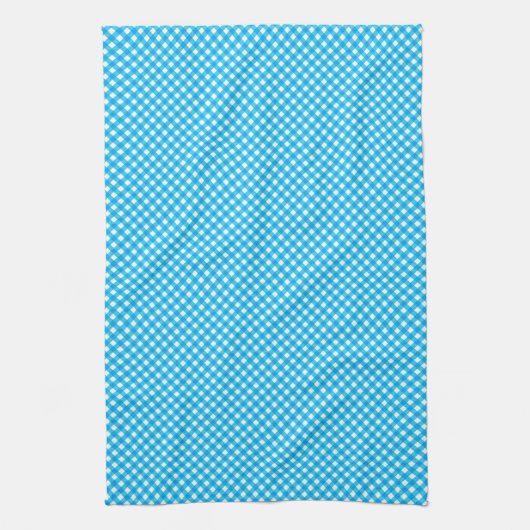 Bright Blue Gingham Pattern Theedoek (Verticaal)