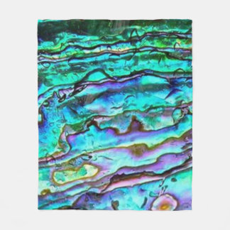 Bright Blue Green Paua Abalone Shell Blanket Fleece Deken
