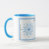 Bright Blue Holiday Snowflake Photo Mug  Mok (Links)