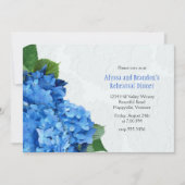 Bright Blue Hydrangea Rehearsal Dinner Invitation Kaart (Voorkant)