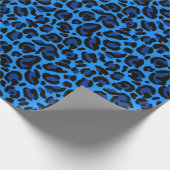 Bright Blue Leopard Print Cheetah Spots Cadeaupapier (Hoek)