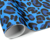 Bright Blue Leopard Print Cheetah Spots Cadeaupapier (Rol Hoek)