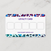 Bright Blue Leopard Print Rockabilly Patroon Visitekaartje (Achterkant)