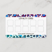 Bright Blue Leopard Print Rockabilly Patroon Visitekaartje (Achterkant)