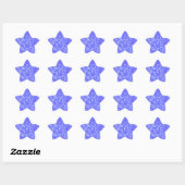 Bright blue-Lilac floral pattern Ster Sticker (Vel)