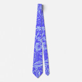Bright blue-Lilac floral pattern Stropdas (Voorkant)