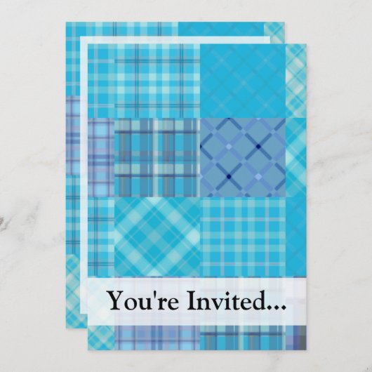 Bright Blue Madras Pset Kaart (Voorkant / Achterkant)