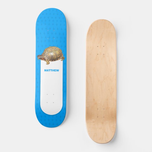 Bright Blue met oosterse box Persoonlijk Skateboard (Voorkant)