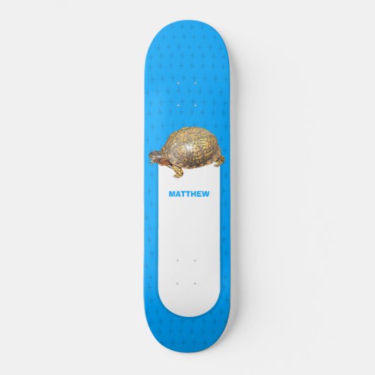Bright Blue met oosterse box Persoonlijk Skateboard (Voorkant)
