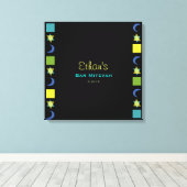 BRIGHT BLUE MITZVAH Bat Bar Mitzvah Inloggen Board Canvas Afdruk (Insitu (Houten vloer))