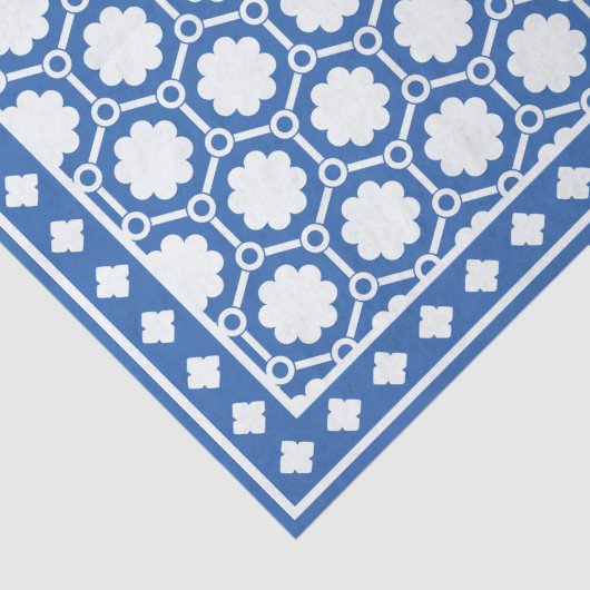 Bright Blue Modern Bone Inlay Decoupage Paper Tissuepapier (Detail)