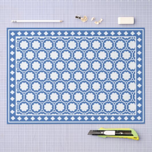 Bright Blue Modern Bone Inlay Decoupage Paper Tissuepapier (Craft)