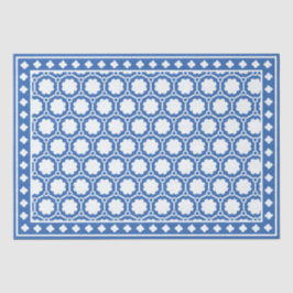 Bright Blue Modern Bone Inlay Decoupage Paper Tissuepapier