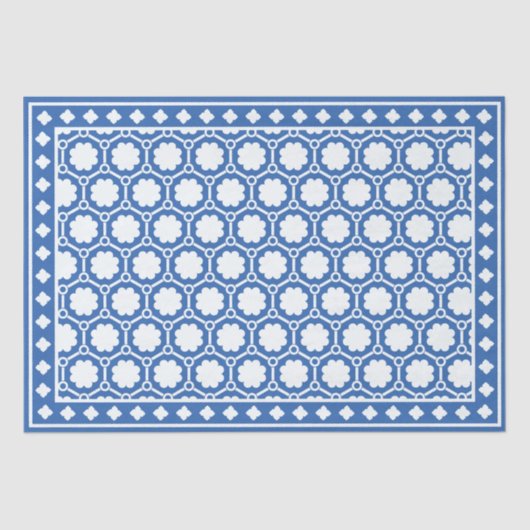 Bright Blue Modern Bone Inlay Decoupage Paper Tissuepapier (Voorkant)