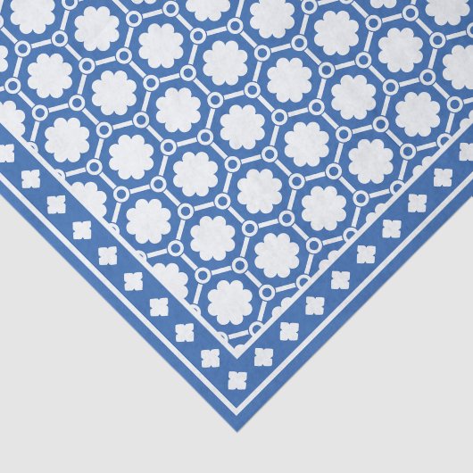 Bright Blue Modern Bone Inlay Decoupage Paper Tissuepapier (Detail)