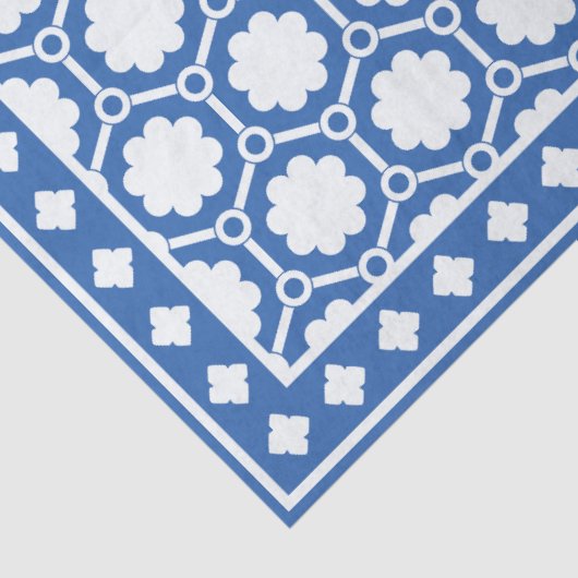 Bright Blue Modern Bone Inlay Decoupage Paper Tissuepapier (Detail)