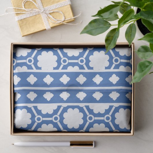 Bright Blue Modern Bone Inlay Decoupage Paper Tissuepapier (Geschenk)