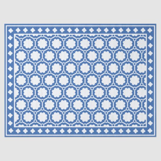 Bright Blue Modern Bone Inlay Decoupage Paper Tissuepapier (Voorkant)