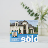 Bright Blue Net verkocht onroerend goed advertenti Briefkaart (Staand voorkant)