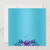 Bright Blue & Paarse Butterfly Verjaardag Uitnodig Kaart (Achterkant)