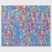 Bright Blue Paint Splatter Abstract Cadeaupapier (Vlak)
