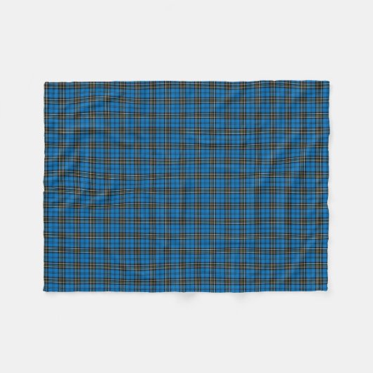 Bright Blue  Plaid Fleece Deken (Voorkant (Horizontaal))