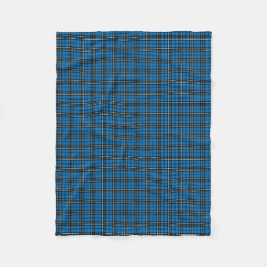 Bright Blue  Plaid Fleece Deken (Voorkant)