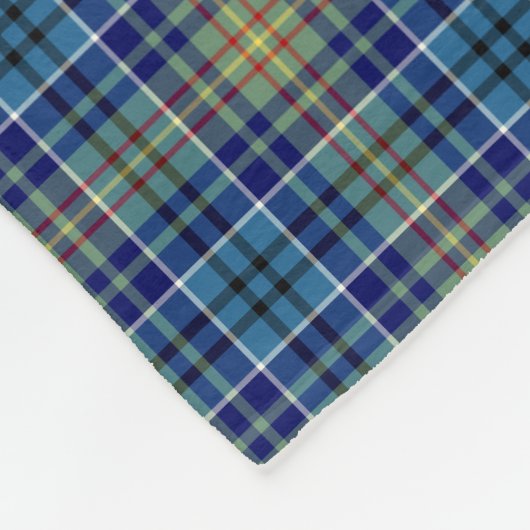 Bright Blue Plaid O'Sullivan Tartan Fleece Deken (Hoek)