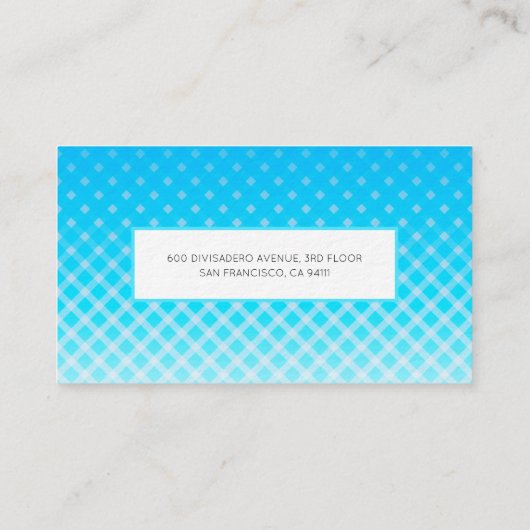Bright Blue Plaid Visitekaartje (Achterkant)