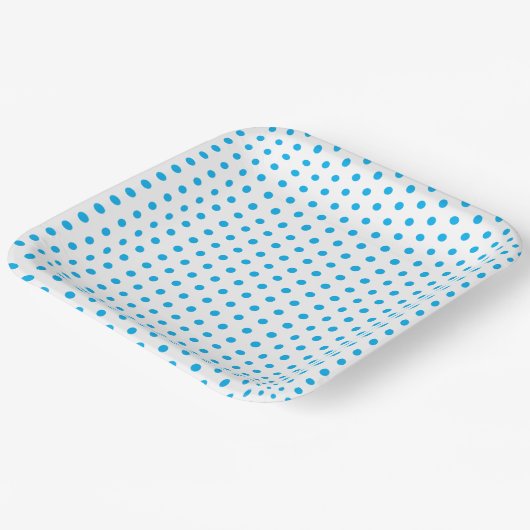 Bright Blue Polka Dots Preppy Multi use Papieren Bordje (Gebogen)