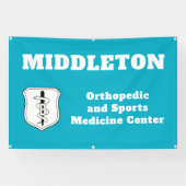 Bright Blue Promotional Business Banner with Logo (Horizontaal)