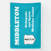 Bright Blue Promotional Business Banner with Logo (Verticaal)