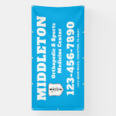 Bright Blue Promotional Business Banner with Logo (Verticaal)