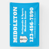 Bright Blue Promotional Business Banner with Logo (Verticaal)