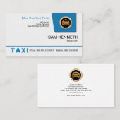 Bright Blue Pull-down Tab Taxi Service Visitekaartje (Voorkant / Achterkant)