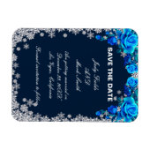 Bright Blue Roos Snowflake Christmas Bewaar de dat Magneet (Horizontaal)