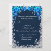 Bright Blue Roos Snowflake Christmas Response Kaar Kaart (Voorkant)