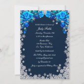 Bright Blue Roos Snowflake Christmas Vrijgezellenf Kaart (Voorkant)