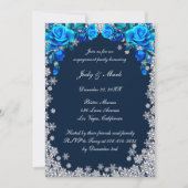 Bright Blue Rozen Snowflake Engagement Party Kaart (Voorkant)