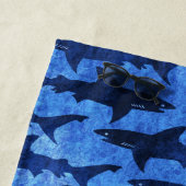 Bright Blue School of Sharks Spring Break Beach Strandlaken (In situ)
