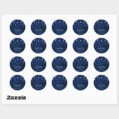 Bright Blue & Silver Sterrennacht Celestial Favor Ronde Sticker (Vel)