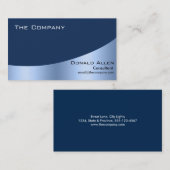 Bright Blue Steel Metal Professional Elegant Visitekaartje (Voorkant / Achterkant)