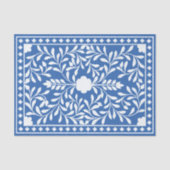 Bright Blue Traditional Bone Inlay Decoupage Paper Tissuepapier (Voorkant)